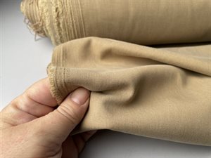 Fatsvævet bomuld / tencel - skøn kvalitet i khaki, med stræk